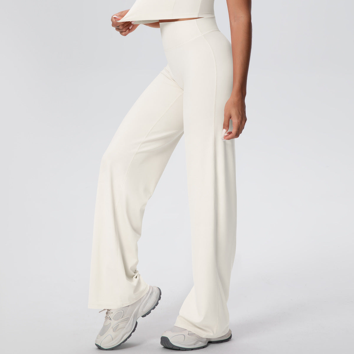 Pantalon yoga wide leg gris