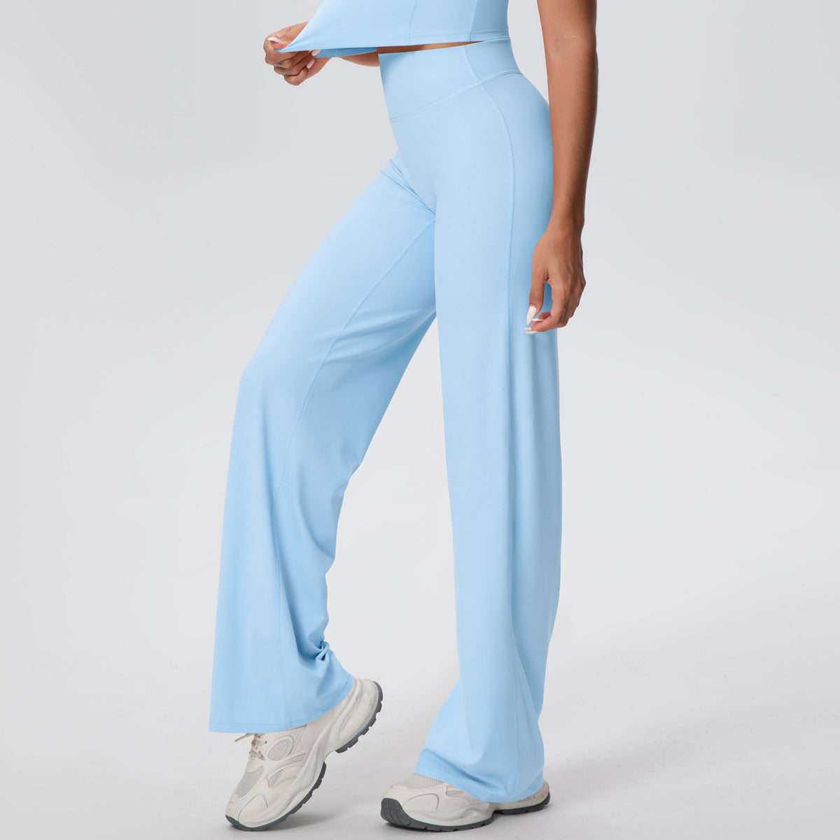 Pantalon yoga wide leg bleu marine